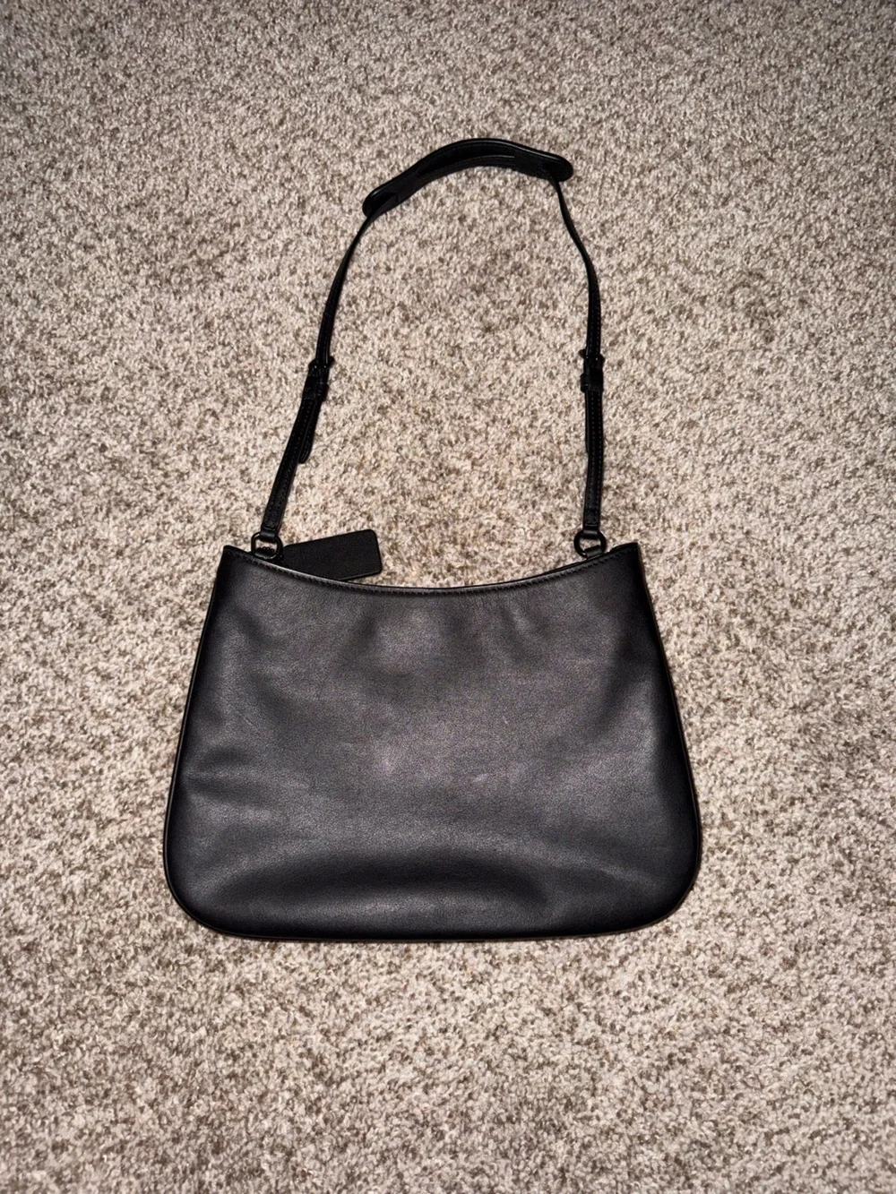 Coach Black Leather Shoulder Bag - Smooth Logo Hobo